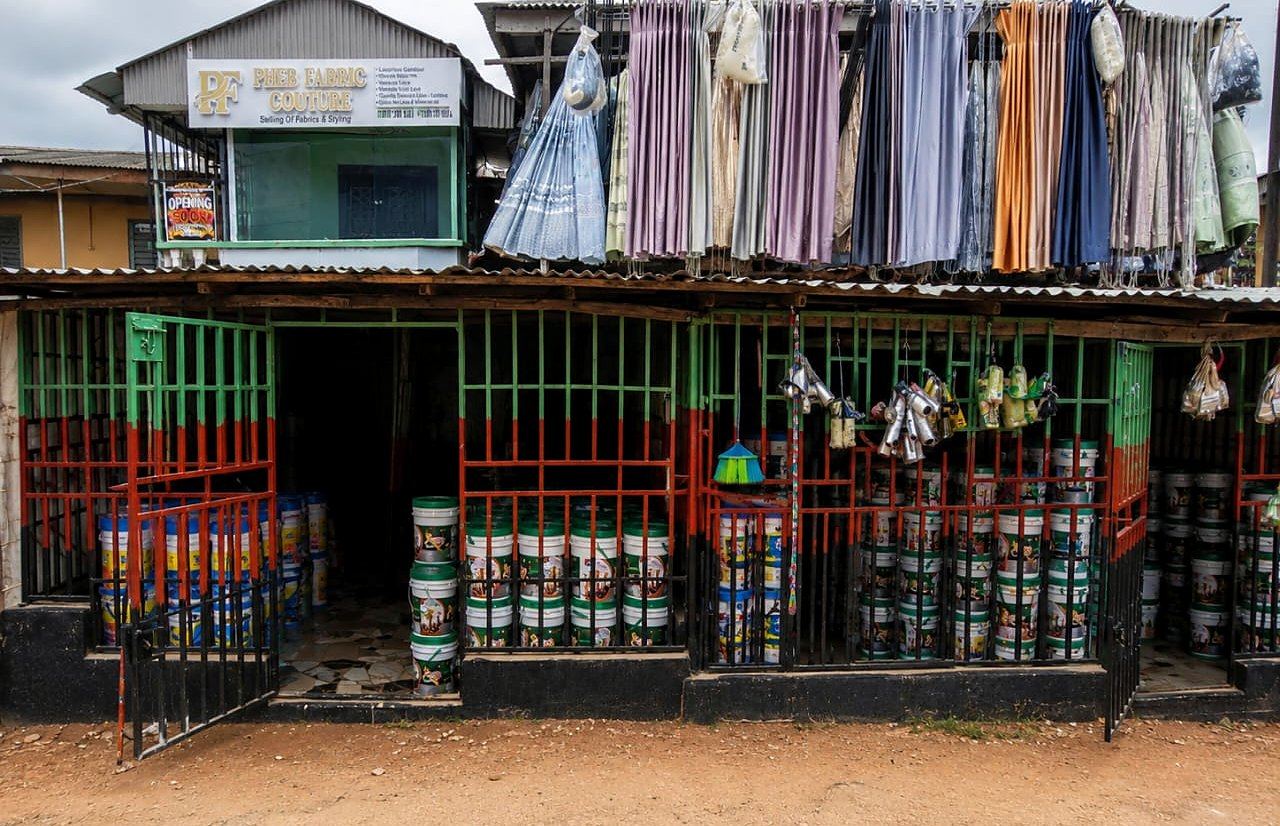 The Prestige Paint Depot storefront on Idiroko Road, Ota