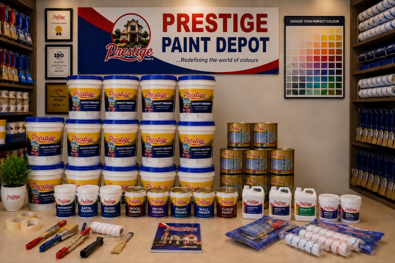 Complete range of Prestige paint products and accessories