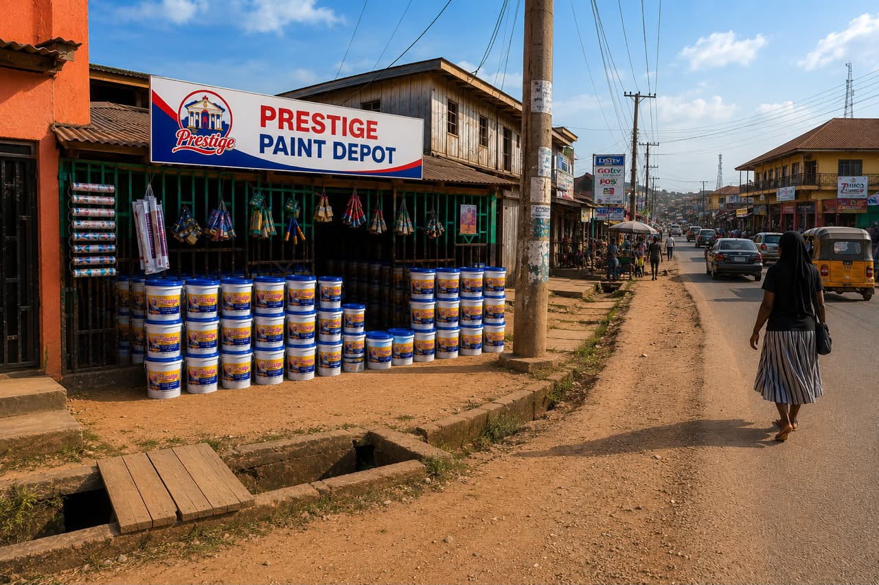Prestige Paint Depot on Idiroko Road Ota Ogun State